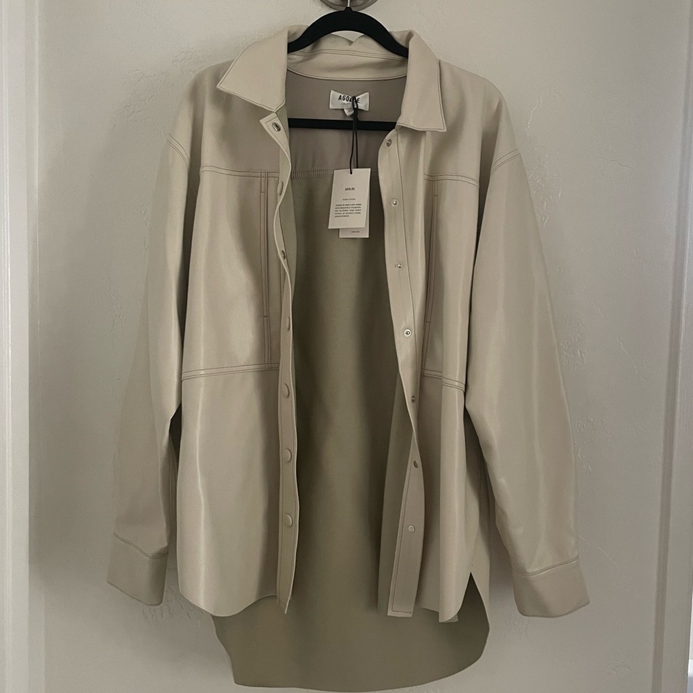 Agolde leather shacket